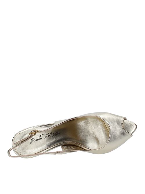 Slingback pump in leather PAOLO MATTEI | 820 LAM.PLATINO